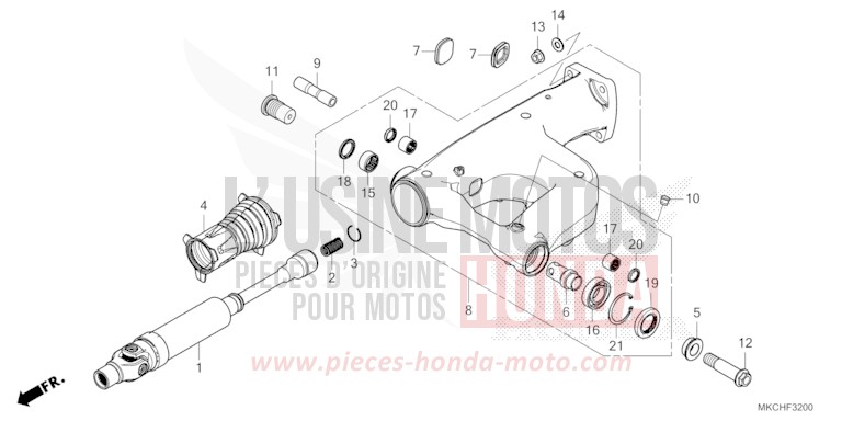 SWINGARM for Gold Wing GUNMETAL BLACK METLLIC (NHC52B) from 2021
